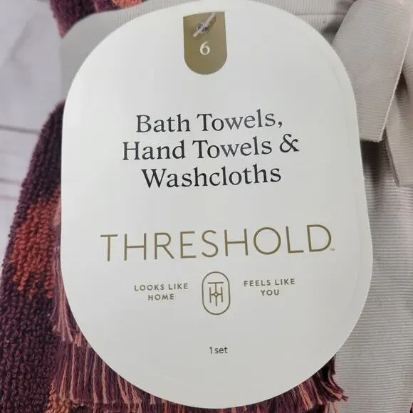 Threshold 6pc Bath Towel Set Plum - Picture 4 of 6